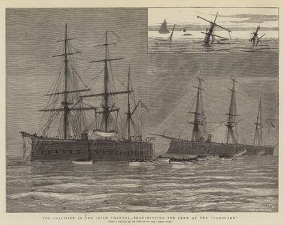 The Collision in the Irish Channel, transhipping the Crew of the Vanguard by Joseph Nash